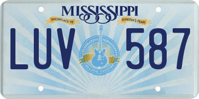 MS license plate LUV587