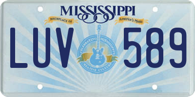 MS license plate LUV589