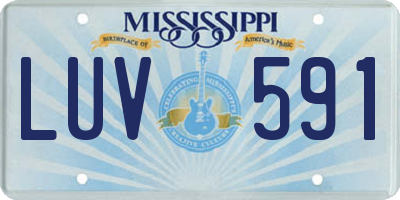 MS license plate LUV591