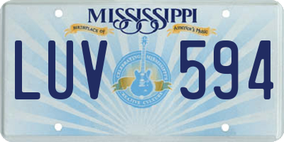 MS license plate LUV594