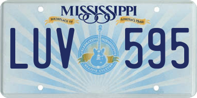 MS license plate LUV595