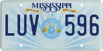MS license plate LUV596