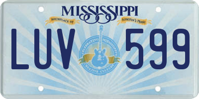 MS license plate LUV599