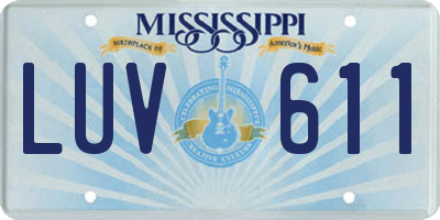 MS license plate LUV611