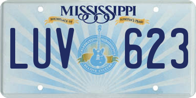 MS license plate LUV623