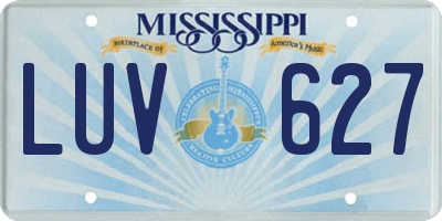 MS license plate LUV627
