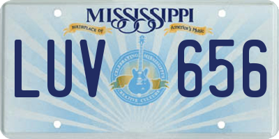 MS license plate LUV656