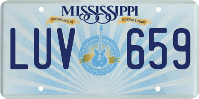 MS license plate LUV659
