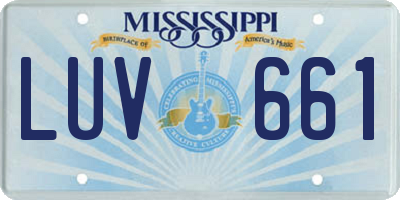 MS license plate LUV661