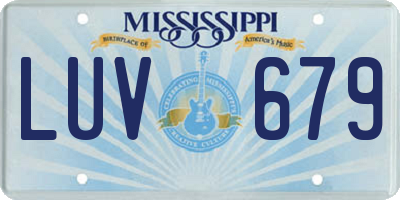 MS license plate LUV679