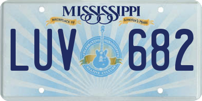 MS license plate LUV682