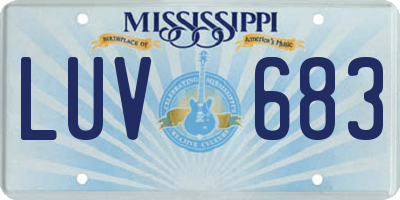 MS license plate LUV683