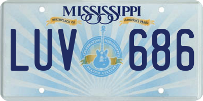 MS license plate LUV686