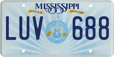 MS license plate LUV688