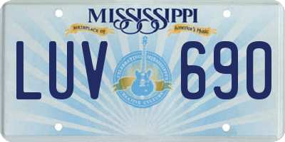 MS license plate LUV690