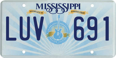 MS license plate LUV691