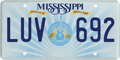 MS license plate LUV692
