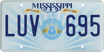 MS license plate LUV695