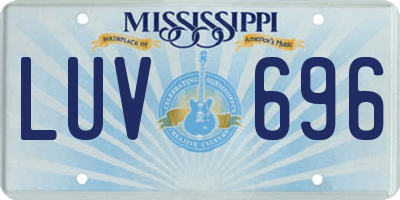 MS license plate LUV696