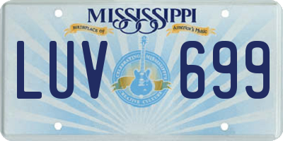 MS license plate LUV699