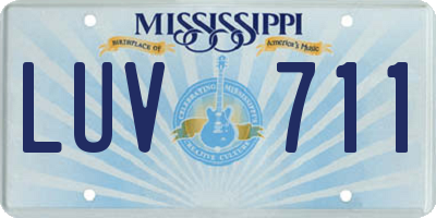 MS license plate LUV711