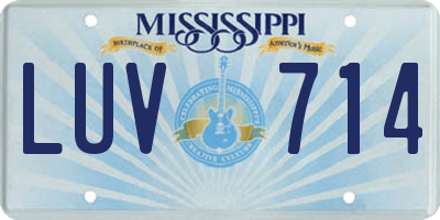 MS license plate LUV714