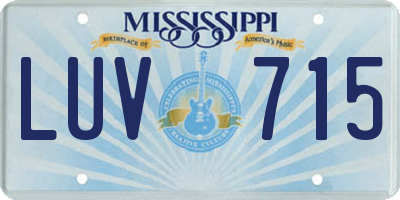 MS license plate LUV715