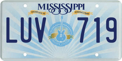 MS license plate LUV719
