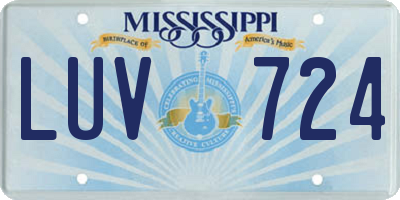 MS license plate LUV724