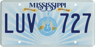 MS license plate LUV727