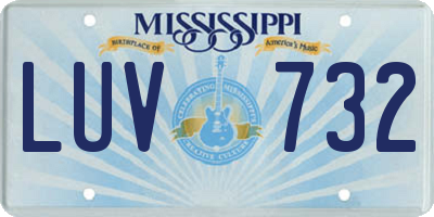 MS license plate LUV732