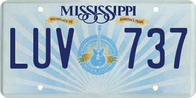 MS license plate LUV737
