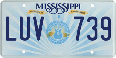MS license plate LUV739