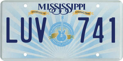 MS license plate LUV741