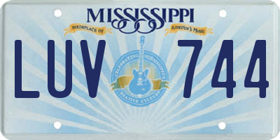 MS license plate LUV744