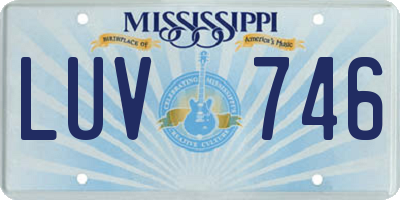 MS license plate LUV746