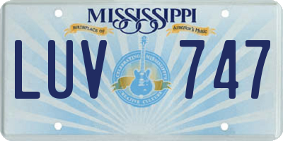 MS license plate LUV747