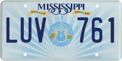 MS license plate LUV761