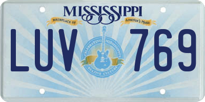 MS license plate LUV769