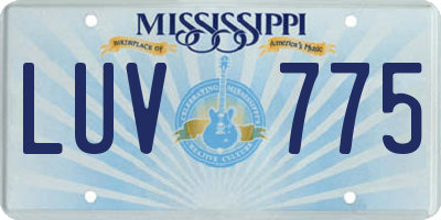 MS license plate LUV775