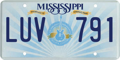MS license plate LUV791