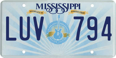 MS license plate LUV794