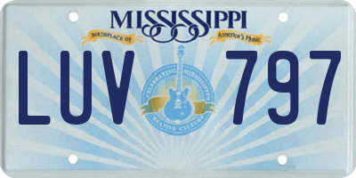MS license plate LUV797
