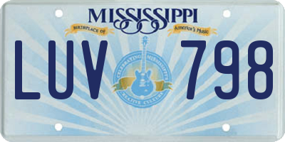 MS license plate LUV798