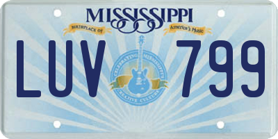 MS license plate LUV799