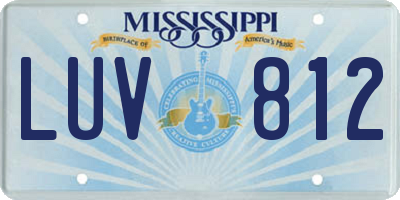 MS license plate LUV812