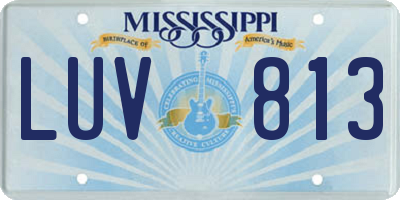 MS license plate LUV813