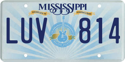 MS license plate LUV814
