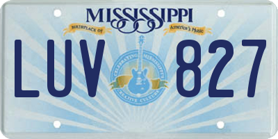 MS license plate LUV827