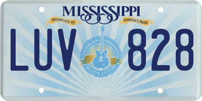 MS license plate LUV828